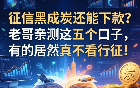 征信黑成炭还能下款？老哥亲测这五个口子，有的居然真不看征信！