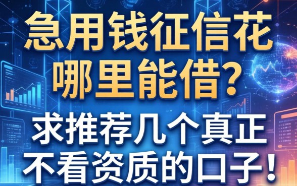 急用钱征信花哪里能借？求推荐几个真正不看资质的口子！