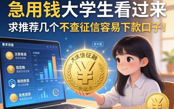 急用钱的大学生看过来，求推荐几个不查征信容易下款的口子！