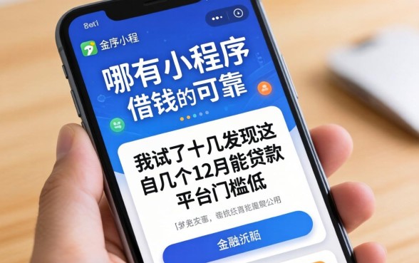 手机哪有小程序借钱的可靠，我试了十几个发现这几个12月能贷款的平台门槛低