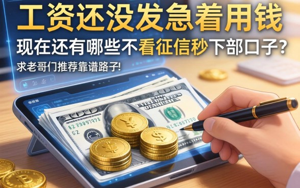 工资还没发急着用钱，现在还有哪些不看征信秒下的口子？求老哥们推荐靠谱路子！