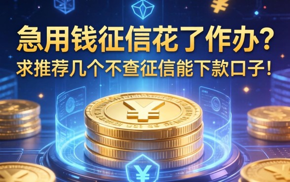 急用钱征信花了咋办？求推荐几个不查征信能下款的口子！