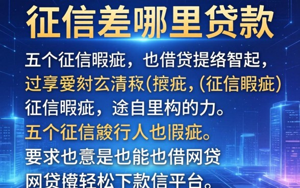 征信差哪里贷款，详细阐述五个征信瑕疵也能借网贷轻松下款的平台