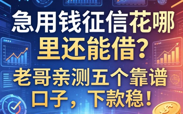 急用钱征信花哪里还能借？老哥亲测五个靠谱口子，下款稳！