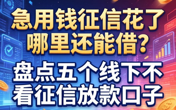 急用钱征信花了哪里还能借？盘点五个线下不看征信的放款口子