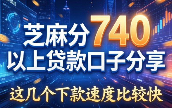 芝麻分740以上贷款口子分享，这几个下款速度比较快