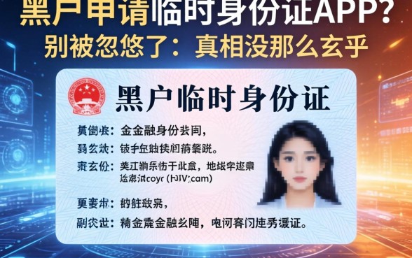 黑户申请临时身份证app？别被忽悠了，真相没那么玄乎