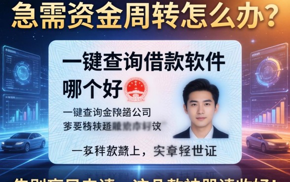 急需资金周转怎么办？身份证一键查询借款软件哪个好？告别盲目申请，这几款神器请收好！