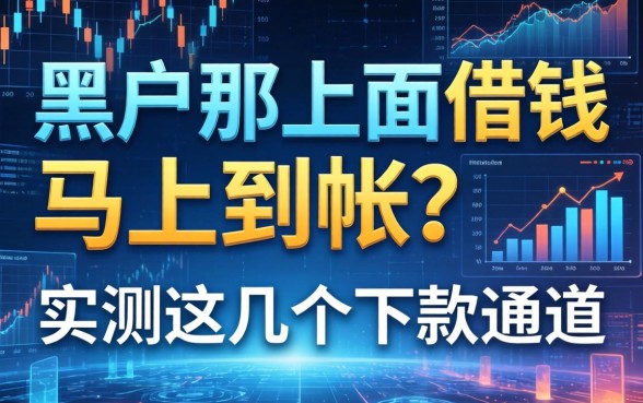 黑户那上面借钱马上到帐？实测这几个下款通道