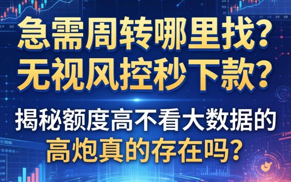 急需周转哪里找？无视风控秒下款？揭秘额度高不看大数据的高炮真的存在吗？