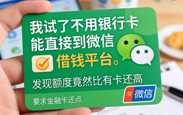 我试了不用银行卡能直接到微信的借钱平台，发现额度竟然比有卡还高