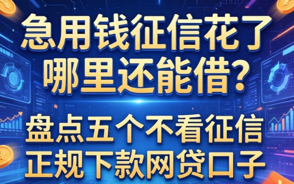 急用钱征信花了哪里还能借？盘点五个不看征信正规下款的网贷口子