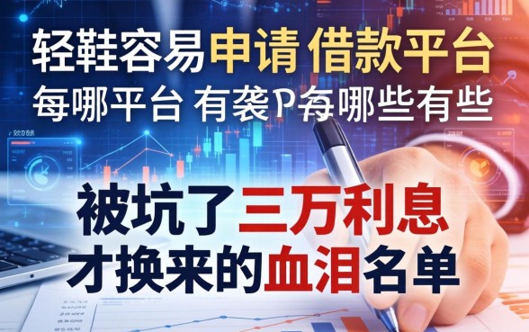 比较容易申请的借款平台有哪些？被坑了三万利息才换来的血泪名单