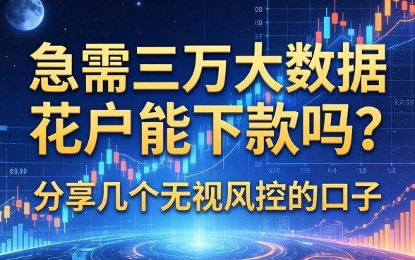 急需三万大数据花户能下款吗？分享几个无视风控的口子