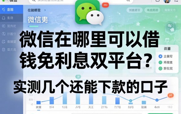 微信在哪里可以借钱免利息的平台？实测几个还能下款的口子
