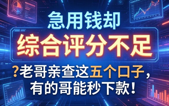 急用钱却显示“综合评分不足”？老哥亲测这五个口子，有的竟能秒下款！