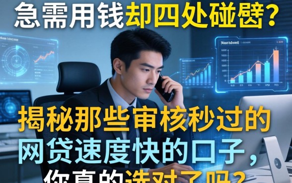 急需用钱却四处碰壁？揭秘那些审核秒过的网贷速度快的口子，你真的选对了吗？