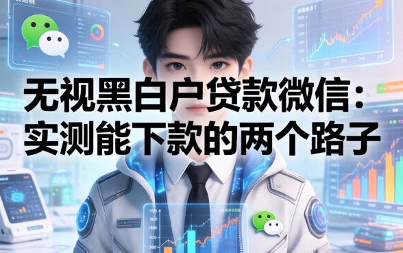 无视黑白户贷款微信：实测能下款的两个路子
