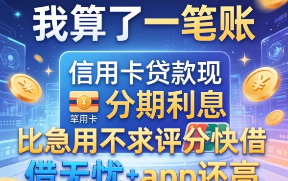 我算了一笔账，发现信用卡贷款分期利息比急用不求评分快借无忧的app还高