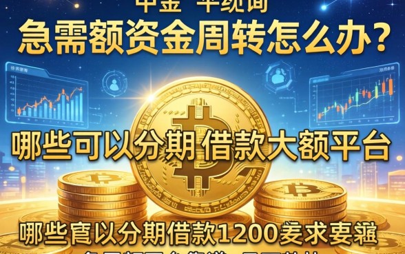 急需大额资金周转怎么办？哪些可以分期的借款大额平台靠谱且下款快？