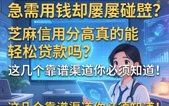 急需用钱却屡屡碰壁？芝麻信用分高真的能轻松贷款吗？这几个靠谱渠道你必须知道！