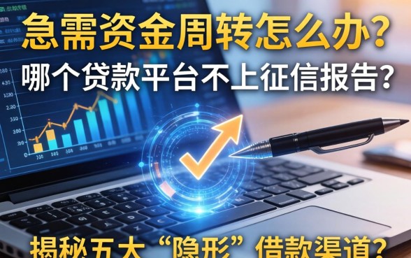 急需资金周转怎么办？哪个贷款平台不上征信报告？揭秘五大“隐形”借款渠道