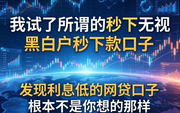 我试了所谓的秒下无视黑白户秒下款口子，发现利息低的网贷口子根本不是你想的那样