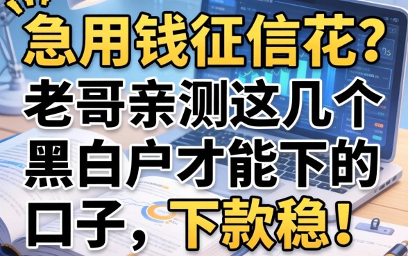 急用钱征信花？老哥亲测这几个黑白户都能下的口子，下款稳！