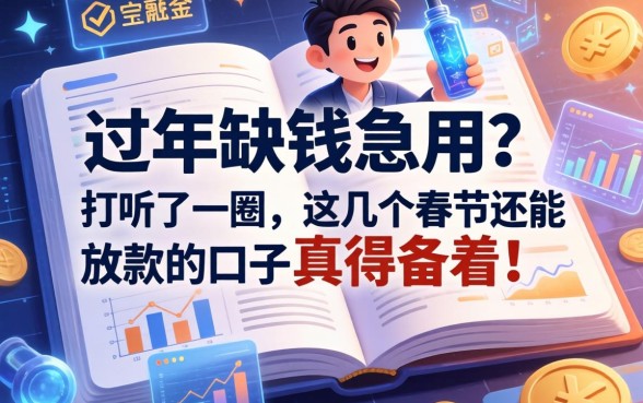 过年缺钱急用？打听了一圈，这几个春节还能放款的口子真得备着！