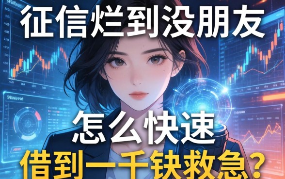 征信烂到没朋友，怎么快速借到一千块救急？