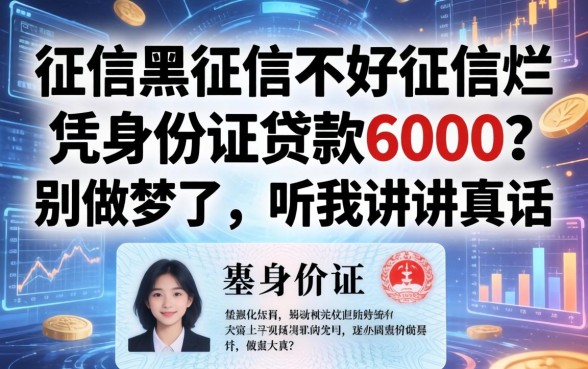 征信黑征信不好征信烂凭身份证贷款6000？别做梦了，听我讲讲真话