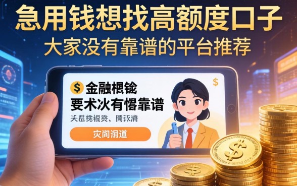 急用钱想找高额度口子，大家有没有靠谱的平台推荐？