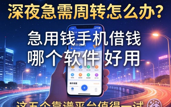 深夜急需周转怎么办？急用钱手机借钱哪个软件好用？这五个靠谱平台值得一试