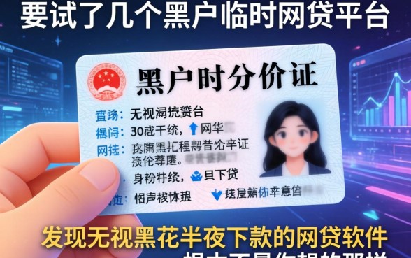 我试了几个黑户临时身份证网贷平台，发现无视黑花半夜下款的网贷软件根本不是你想的那样