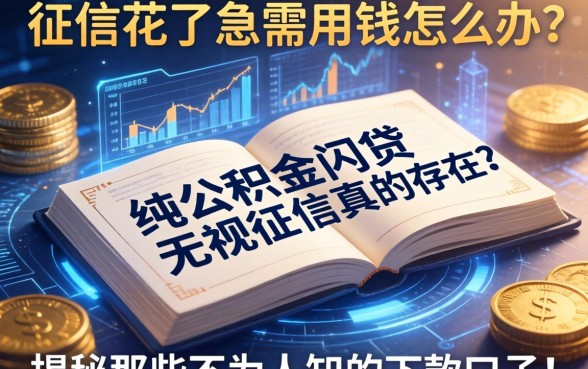征信花了急需用钱怎么办？纯公积金网贷无视征信真的存在吗？揭秘那些不为人知的下款口子！