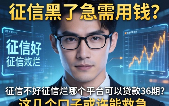征信黑了急需用钱？征信不好征信烂哪个平台可以贷款36期？这几个口子或许能救急