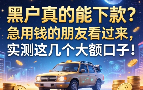 黑户真的能下款？急用钱的朋友看过来，实测这几个大额口子！