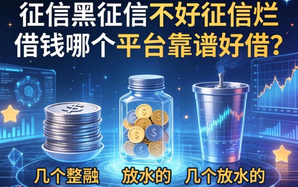 征信黑征信不好征信烂借钱哪个平台靠谱好借？整理几个放水的