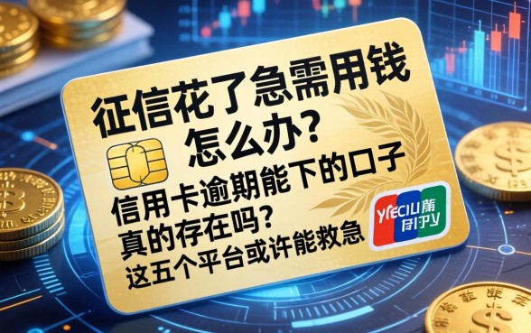 征信花了急需用钱怎么办？信用卡逾期能下的口子真的存在吗？这五个平台或许能救急