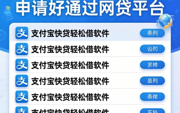 申请好通过的网贷平台，条列五个支付宝快贷轻松借软件