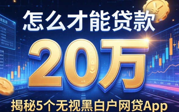 怎么才能贷款20万，揭秘5个无视黑白户网贷app