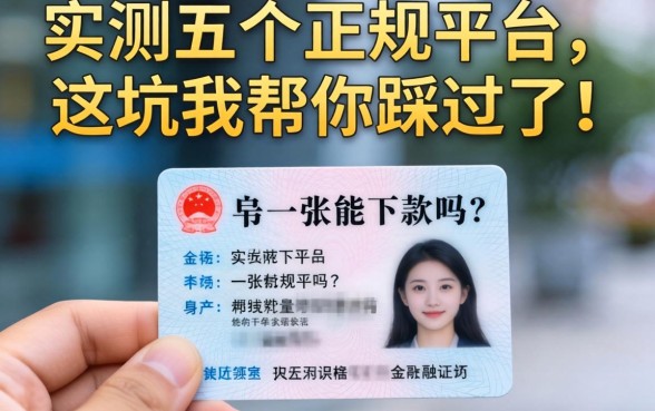 手里只有一张身份证能下款吗？实测五个正规平台，这坑我帮你踩过了！