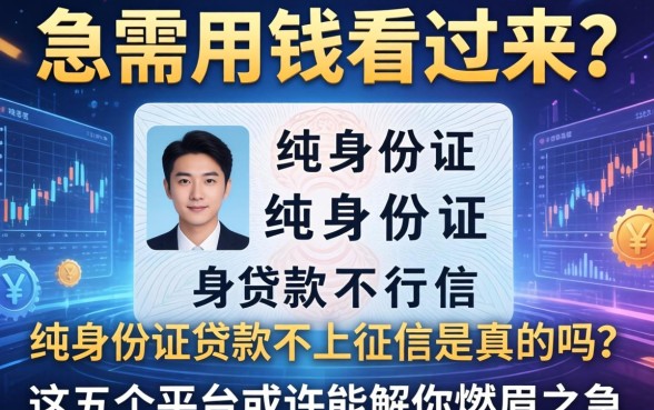 急需用钱看过来？纯身份证贷款不上征信是真的吗？这五个平台或许能解你燃眉之急