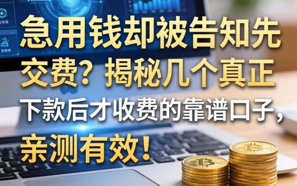 急用钱却被告知要先交费？揭秘几个真正下款后才收费的靠谱口子，亲测有效！