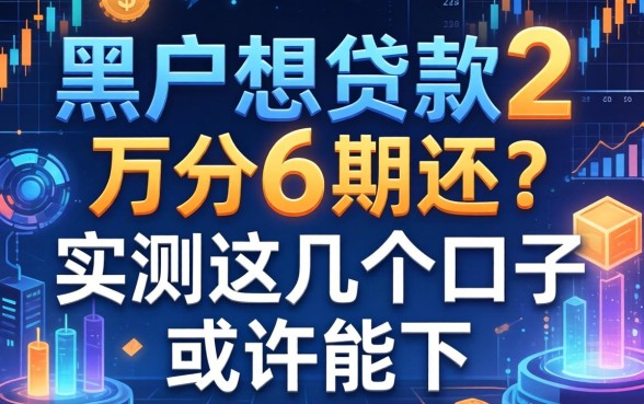 黑户想贷款2万分6期还？实测这几个口子或许能下