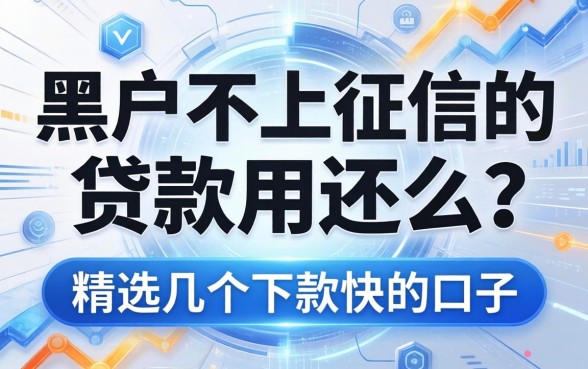黑户不上征信的贷款用还么？精选几个下款快的口子