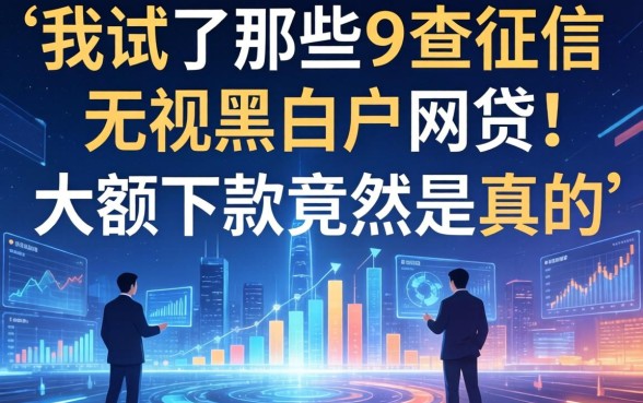 我试了那些不查征信无视黑白户的网贷，大额下款竟然是真的