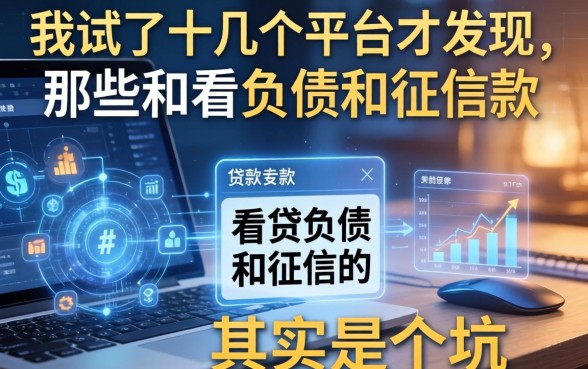 我试了十几个平台才发现，那些不看负债和征信的贷款软件其实是个坑