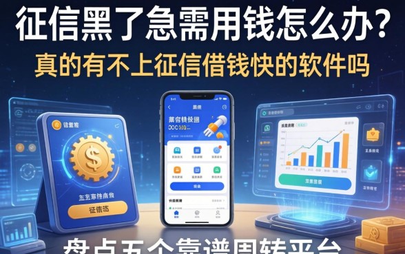 征信黑了急需用钱怎么办？真的有不上征信借钱快的软件吗？盘点五个靠谱周转平台