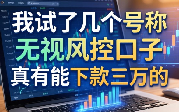 我试了几个号称无视风控的口子，真有能下款三万的
